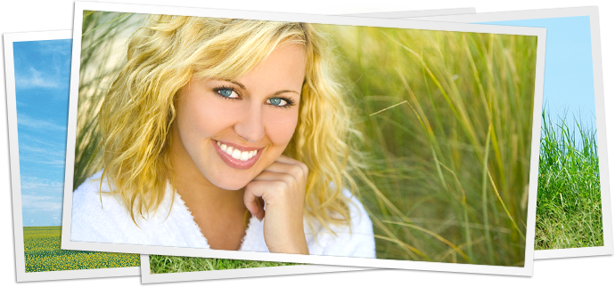 photo of blonde woman outdoors in a robe